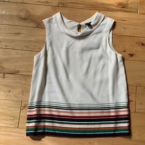 Cream Viscose blend top with striped bottom